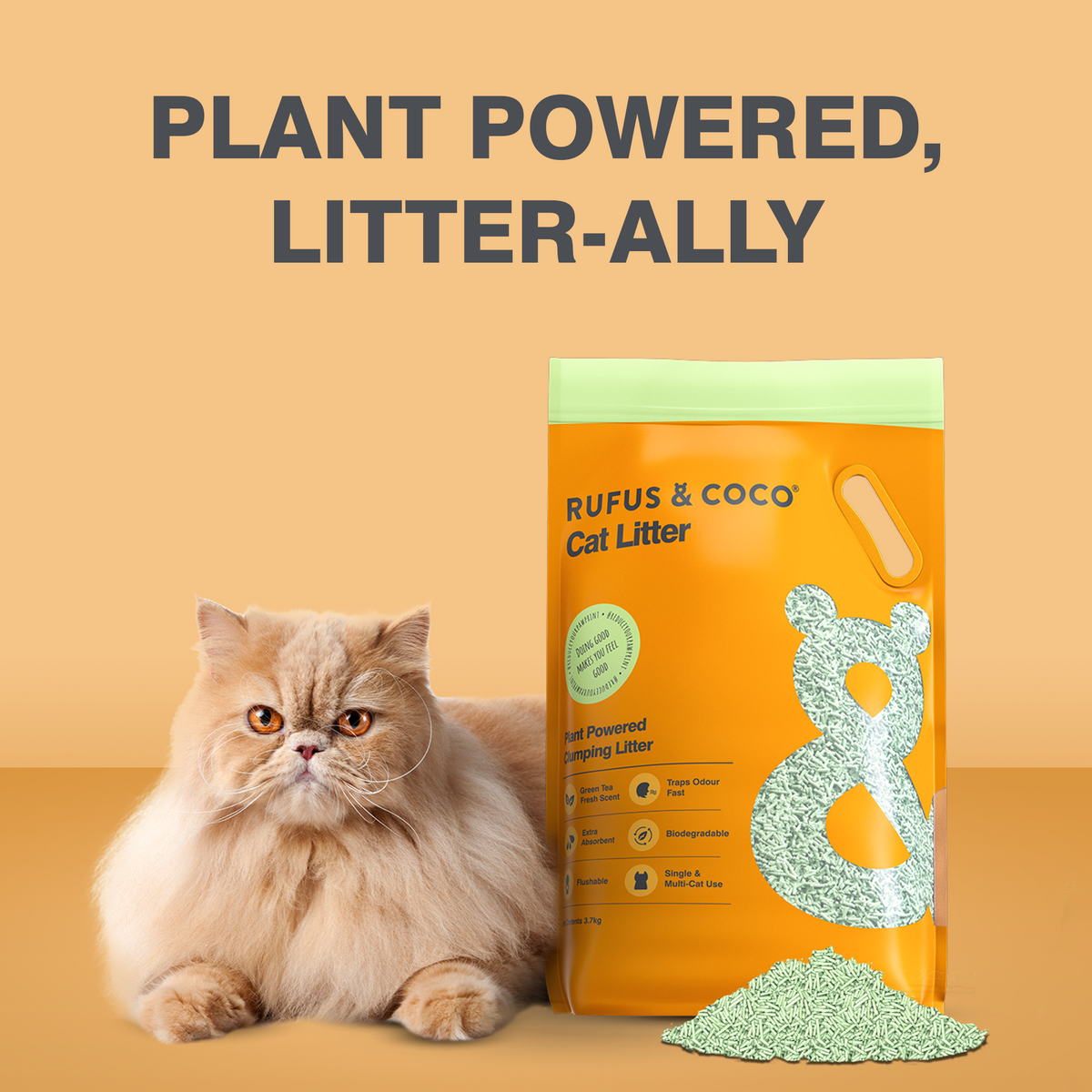 Plant Powered Clumping Litter 2kg - Rufus & Coco Australia
