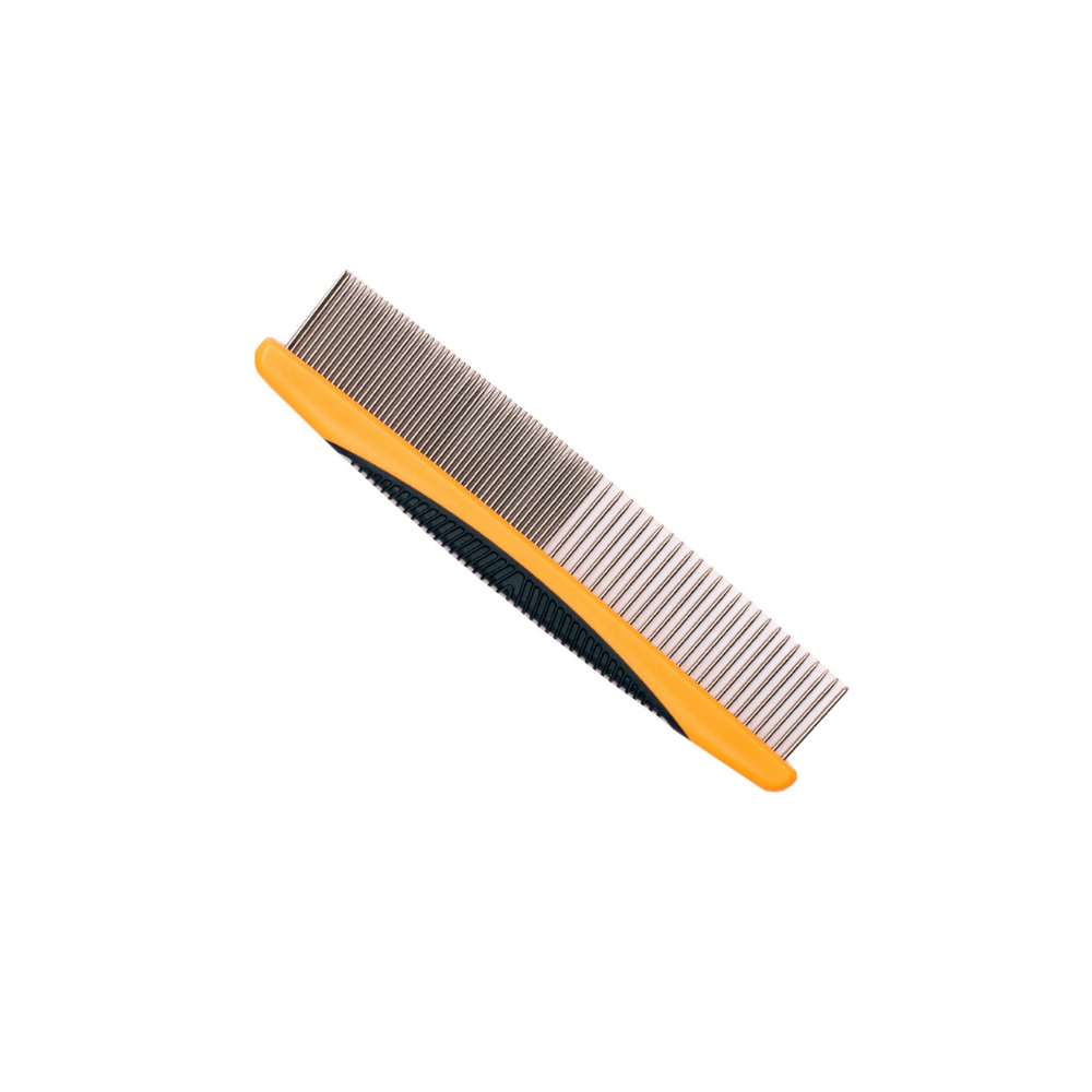 The Rufus & Coco Detangling Comb is the perfect pet grooming tool for gently removing knots and tangles from your dog or cat’s coat. It features an easy-grip handle and stainless-steel teeth - perfect for grooming pets of all sizes, especially the curliest dog and cat coats! The detangling comb is suitable for pets with an undercoat, long or curly-haired breeds.