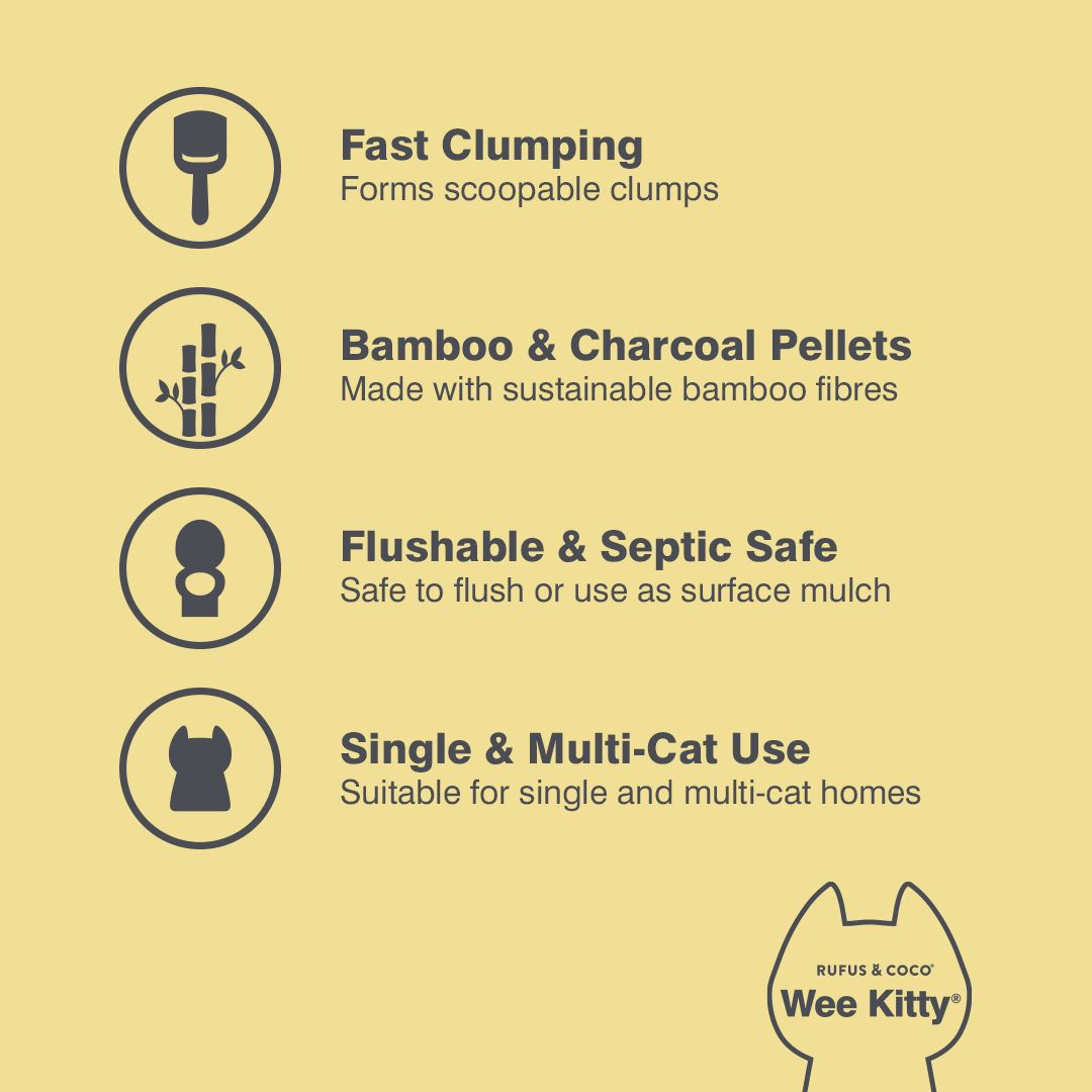 Wee Kitty Bamboo Odor Control Litter 4kg - Rufus & Coco Australia