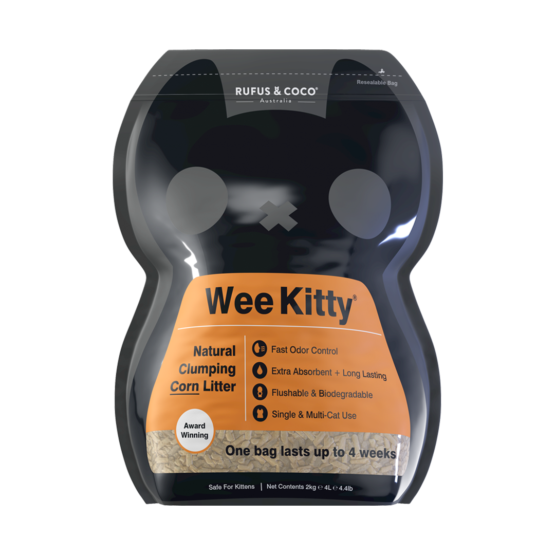 Wee Kitty Natural Clumping Corn Litter 2kg - Rufus & Coco Australia