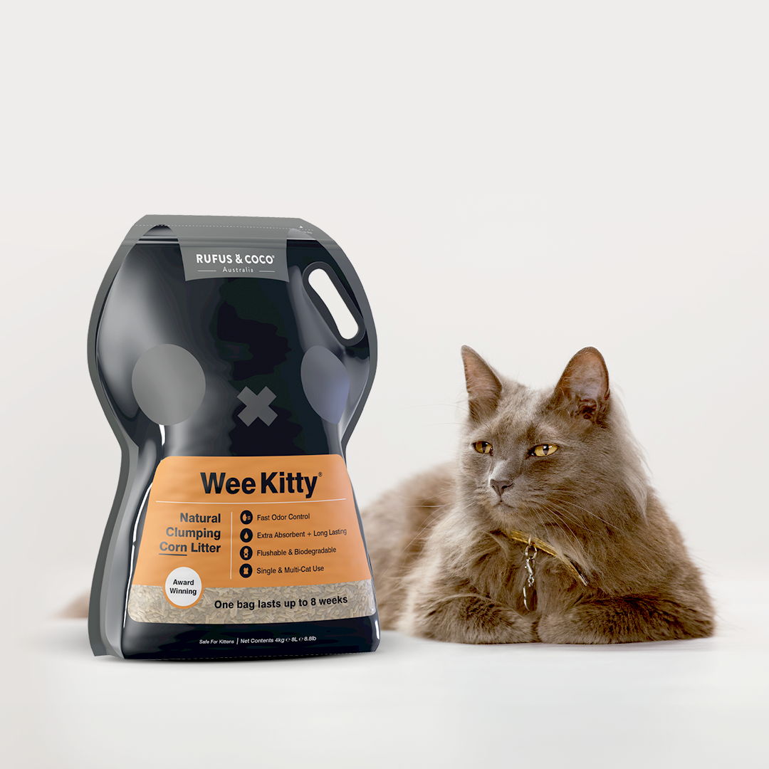 Wee Kitty Natural Clumping Corn Litter 4kg - Rufus & Coco Australia