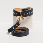Rufus & Coco's Berlin Navy leather dog collar is made from 100% quality leather. Each collar is finished with premium gold hardware and studs for style and durability. The Navy leather dog collar is available in 4 sizes.